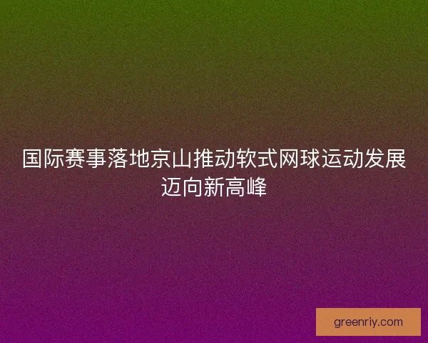 国际赛事落地京山推动软式网球运动发展迈向新高峰 国际赛事落地京山推动软式网球运动发展迈向新高峰